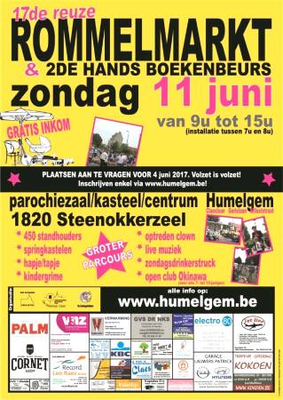 Affiche - Reuze Rommelmarkt met Boeken-, Vinyl- en CD‑Beurs in Humelgem 
