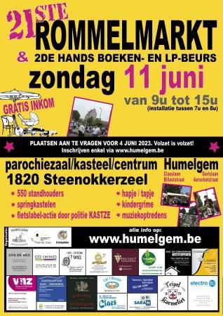 Affiche - Reuze Rommelmarkt met Boeken-, Vinyl- en CD‑Beurs in Humelgem 
