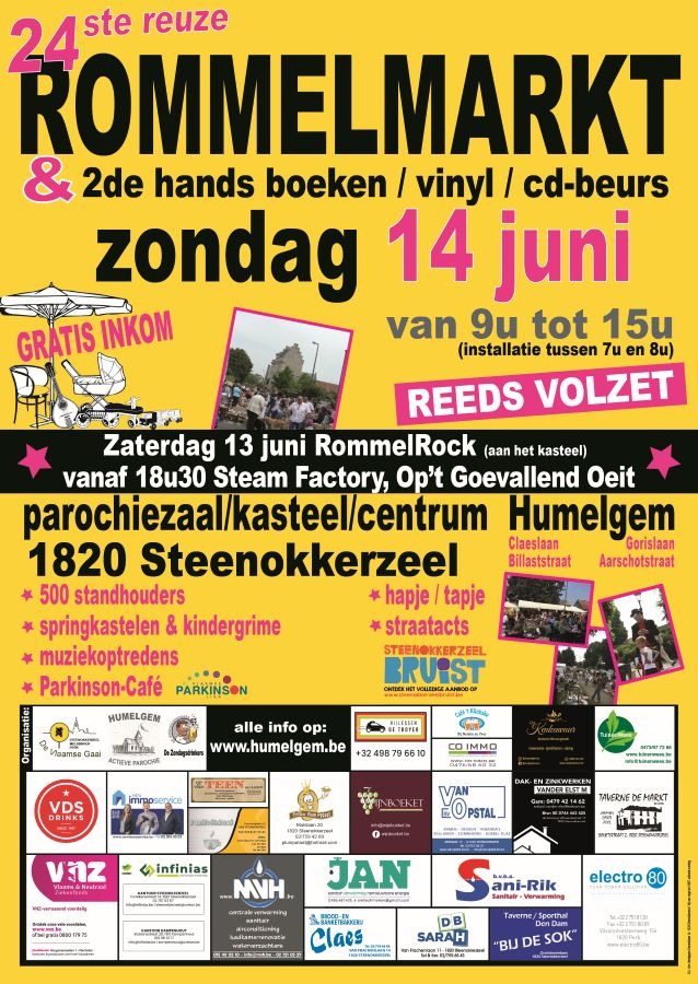 Affiche van de Reuze Rommelmarkt Humelgem Steenokkerzeel